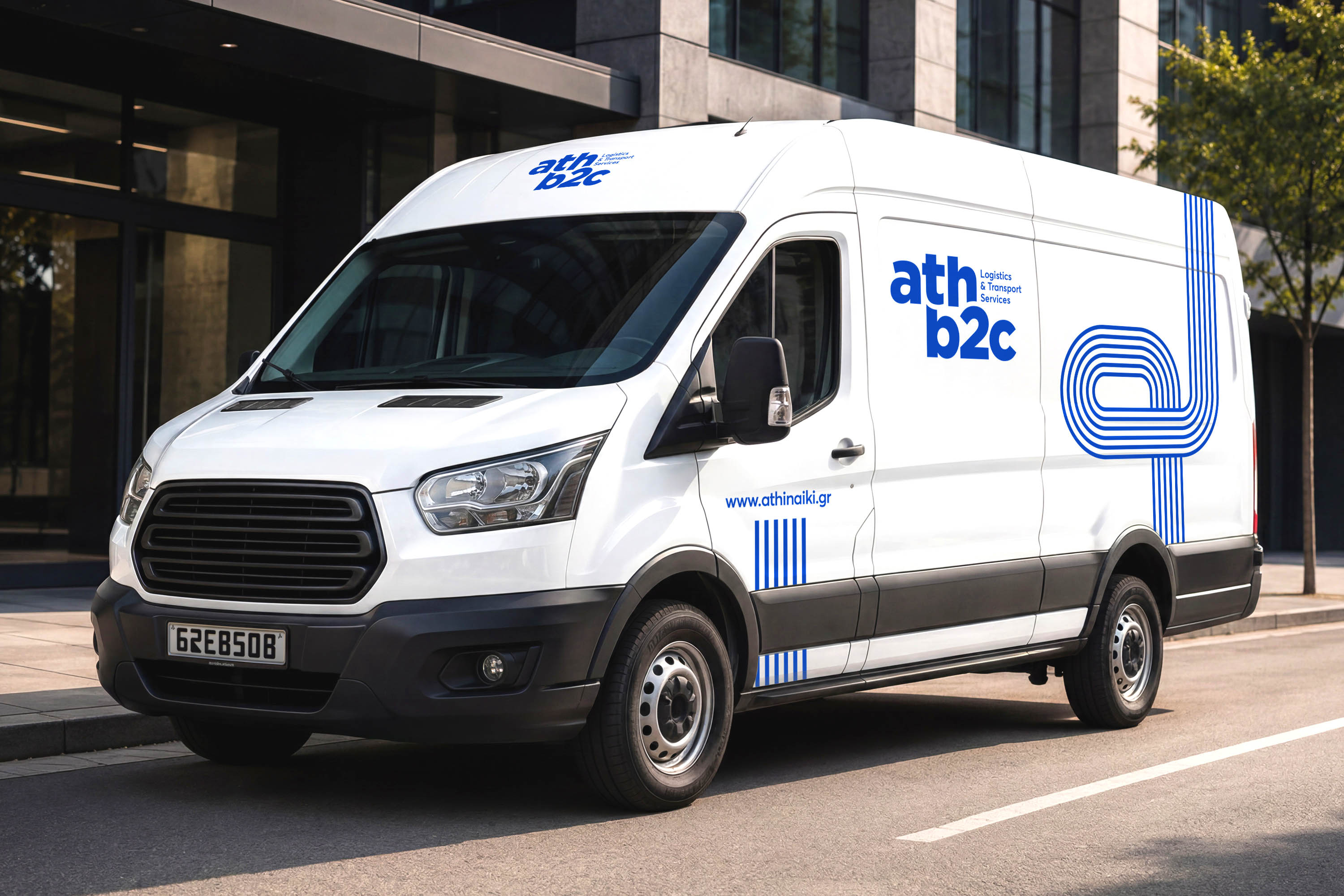 A white delivery van marked with "s2," indicating its classification within the athb2c city truck category 2