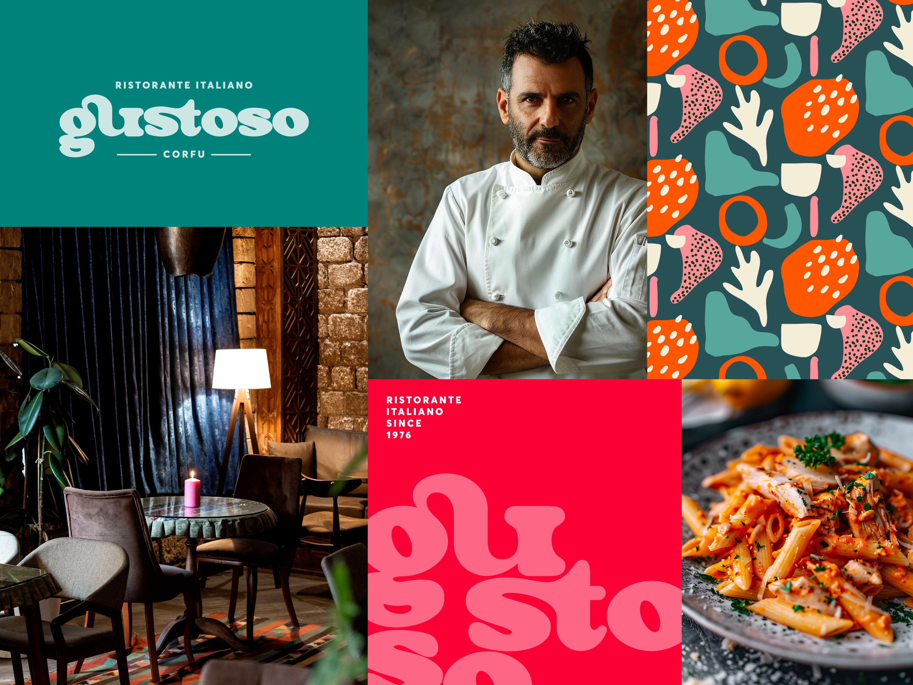 gustoso ristorante italiano moodboard.