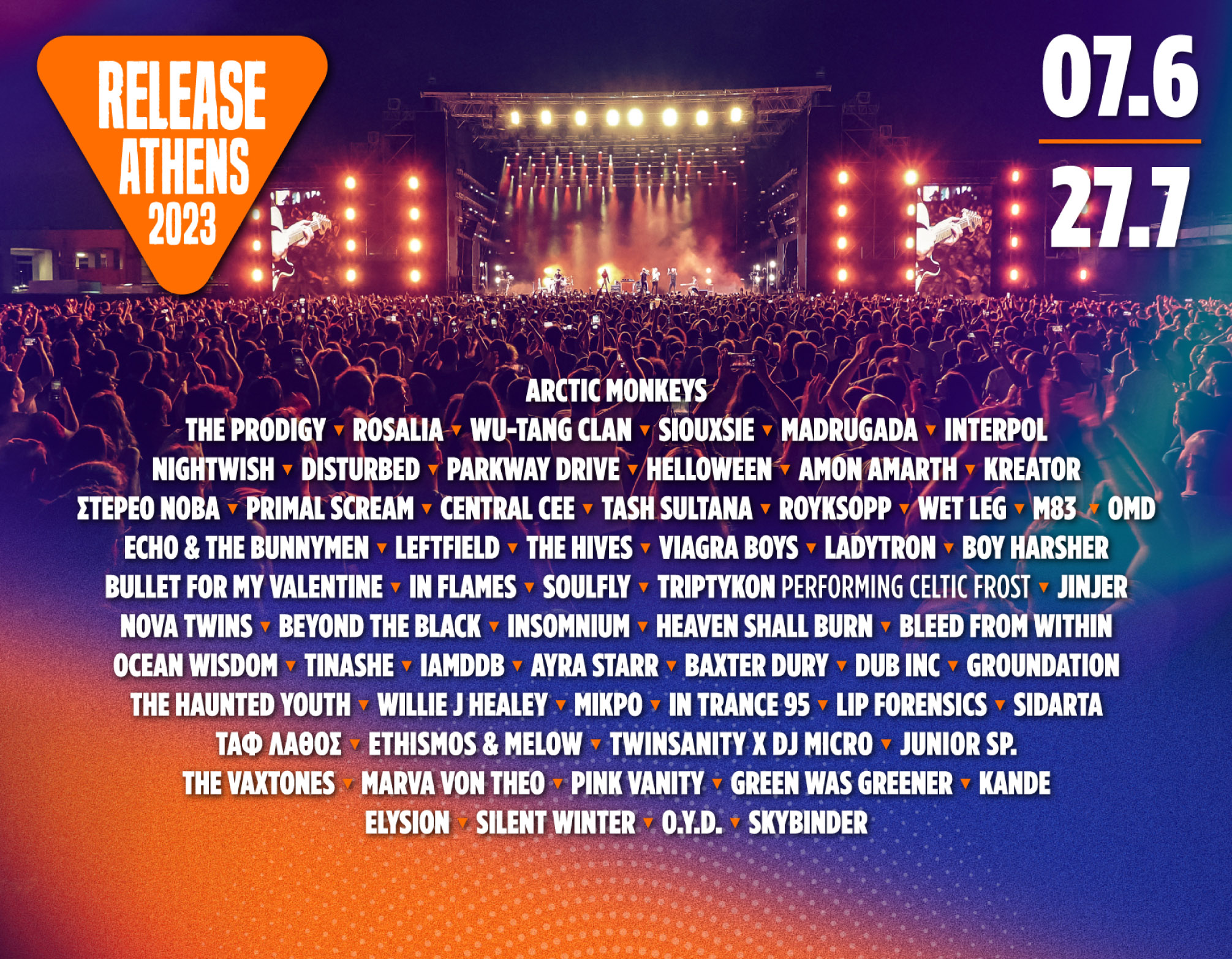 Release Athens Festival 2023 Lineup poster.