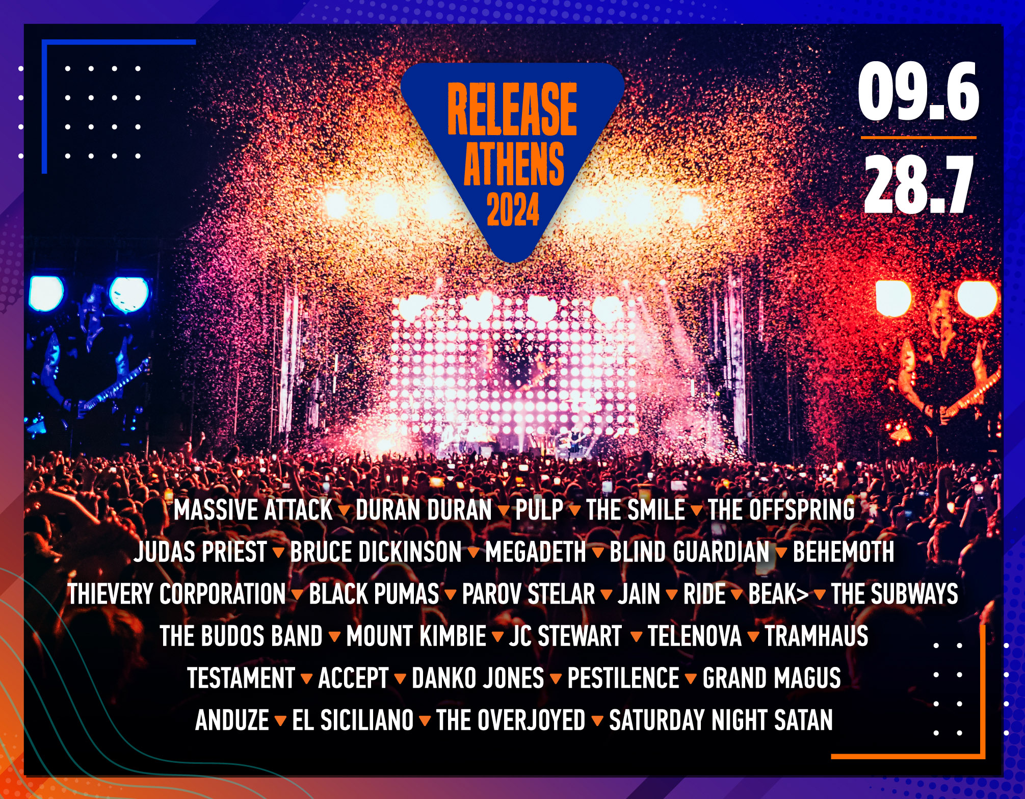 Release Athens Festival 2024 Lineup poster.